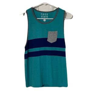 Free‎ State Turquoise and Navy Tank Top